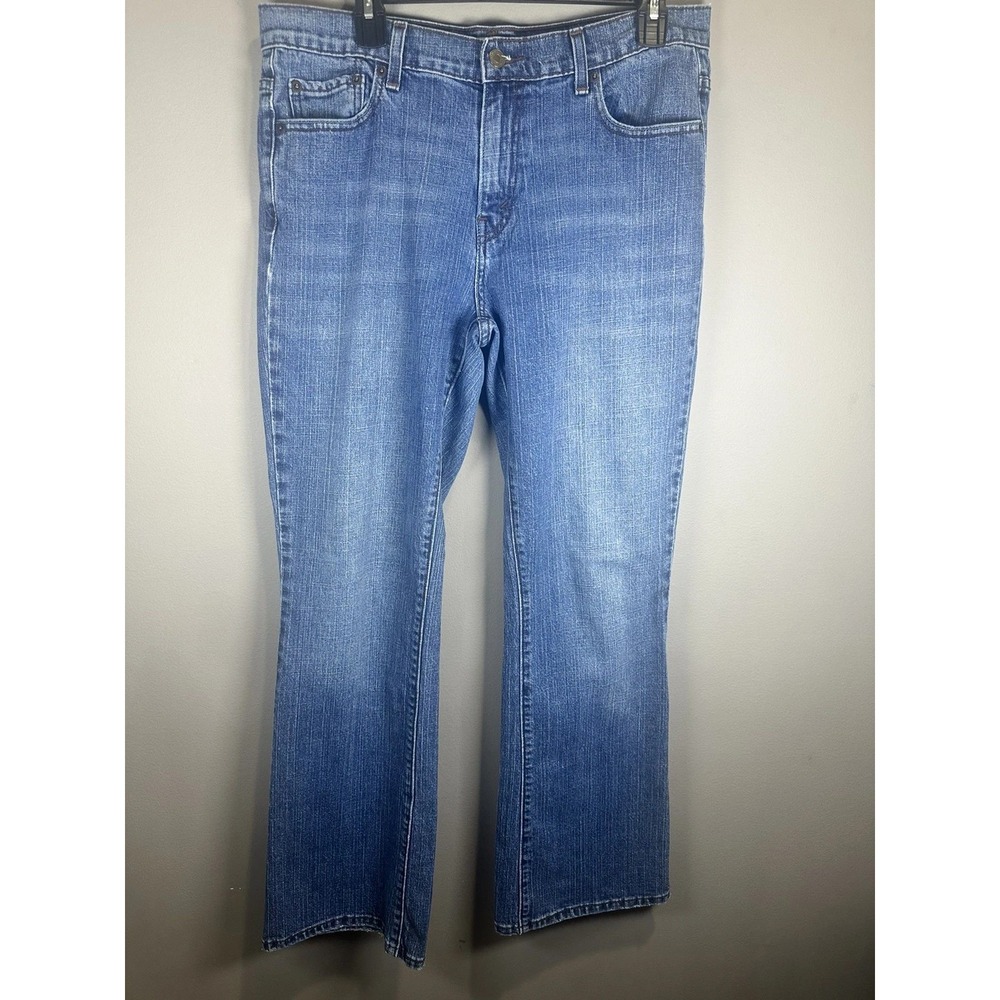Levis 515 Bootcut Women's 12M Blue Denim Stretch Distressed Jeans